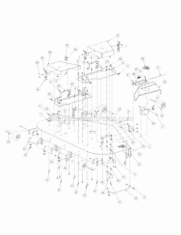 Fabricated Cutter Deck (Nov.2003 & Prior) Diagram and Parts List for M60-KH 53AB5BDX750-27-HP Cub Cadet Lawn Tractor